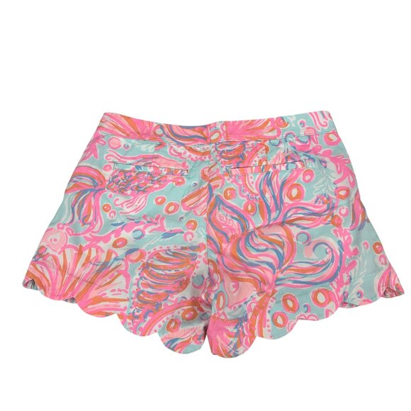 Lilly Pulitzer Buttercup Short Size 4 Scallop Hem Vibrant Print Womens Shorts - Picture 7 of 8